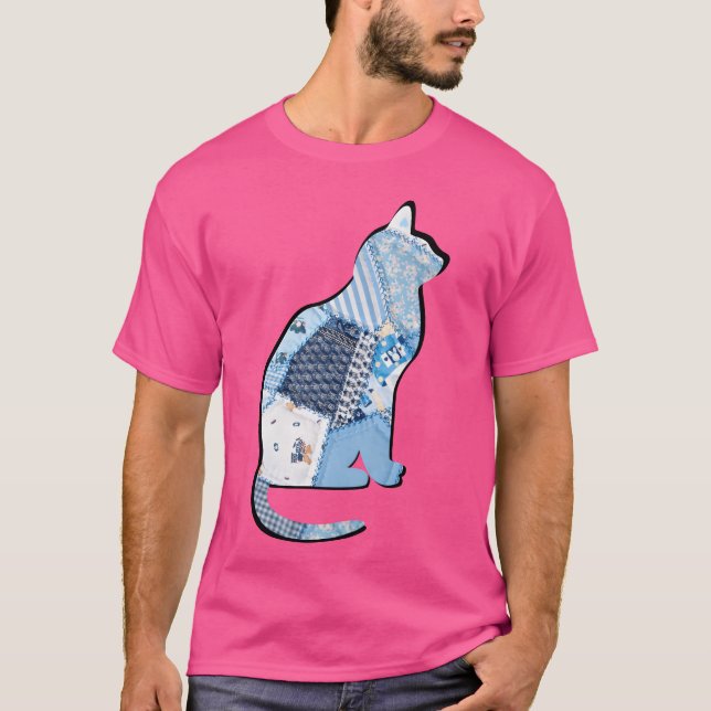 Camiseta Retro Cat Patchwork vintage (Anverso)