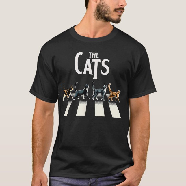 Camiseta Retro Cat Rock and Roll Music Gift Men Women Funny (Anverso)