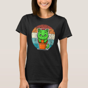 Camiseta Retro Catcus Cactus Cat Planta Para Hombres Mujere