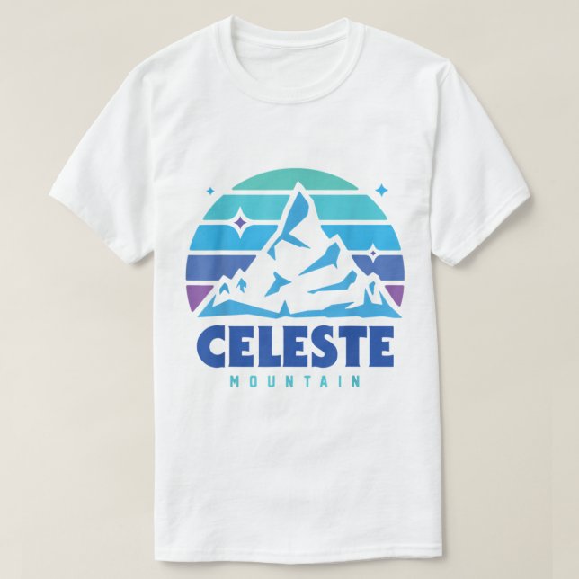 Camiseta Retro Celeste Vintage Design Mountain Playing Vide (Diseño del anverso)
