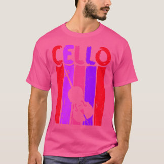 Camiseta Retro Cello Art Cellist Gigante Idea Cello Player
