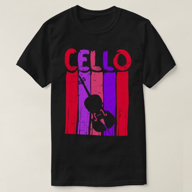 Camiseta Retro Cello Art Cellist Gigante Idea Cello Player  (Diseño del anverso)