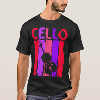 Camiseta Retro Cello Art Cellist Gigante Idea Cello Player