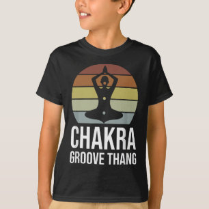 Camiseta Retro Chakra Groove Thang Gracioso Yoga Med Espiri