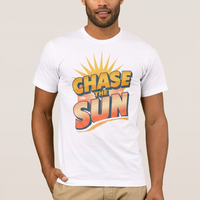 Camiseta Retro "Chase the Sun" Summer Quote (Anverso)