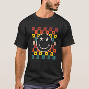 Camiseta Retro Checkered Happy Sonriente Face