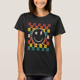 Camiseta Retro Checkered Happy Sonriente Face 1