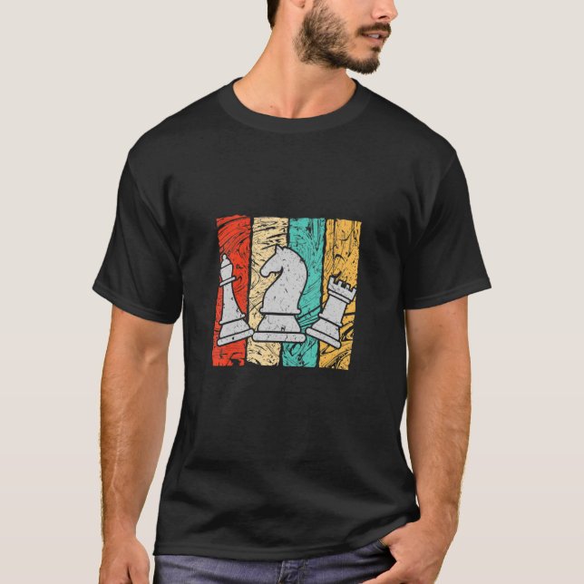 Camiseta Retro Chess Lover Piece Bishop Knight & Rook (Anverso)