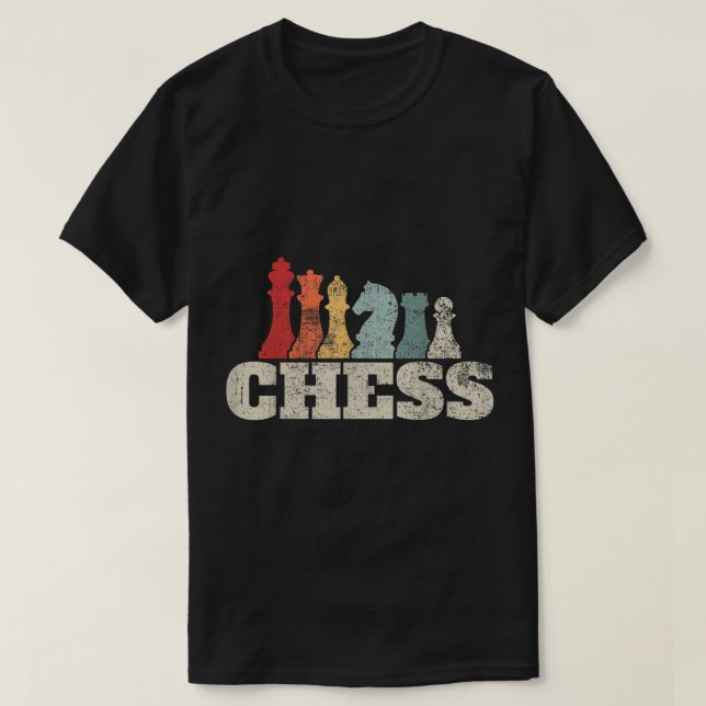 Camiseta Retro Chess Pieces Design (Diseño del anverso)