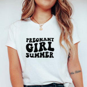 Camiseta Retro Chica Embarazada Verano; Ropa de Embarazo Ve