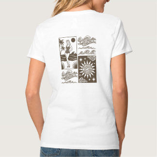 Camiseta Retro Chica Pin-Up de Playa Vintage con Olas del O