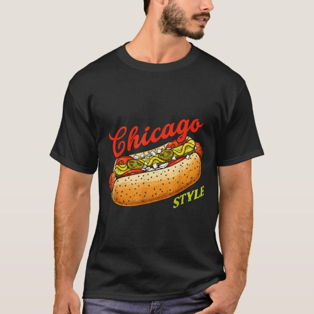 Camiseta Retro Chicago Hot Dog Hotdog Tourist Summer Souven (Anverso)