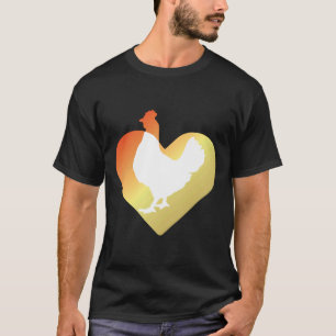 Camiseta Retro Chicken Heart Chicken Lover  