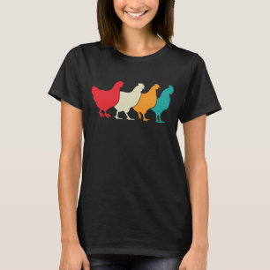 Camiseta Retro Chicken, Humor de granja de gallina