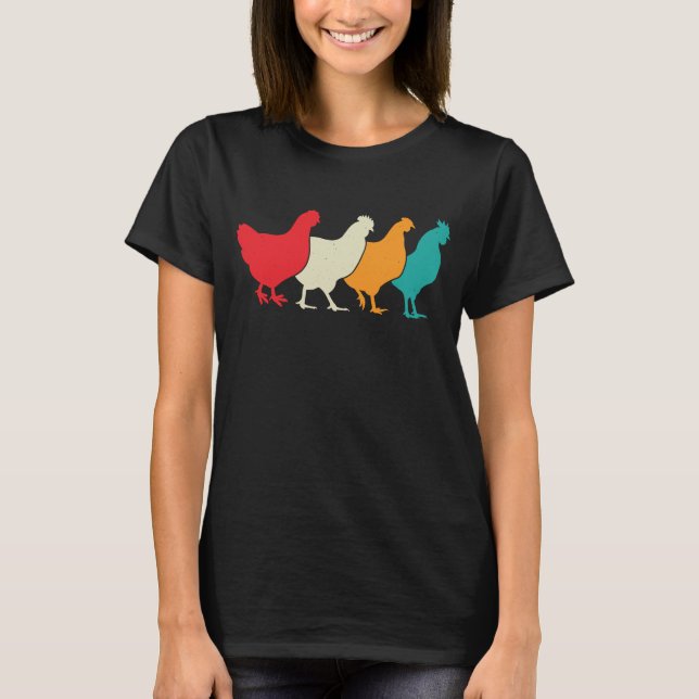 Camiseta Retro Chicken, Humor de granja de gallina (Anverso)