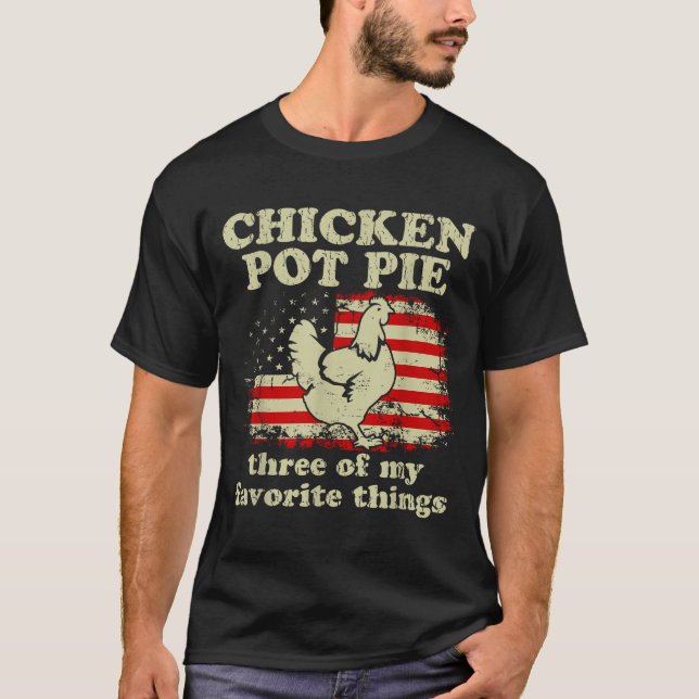 Camiseta Retro Chicken T E Three Of My Favorite Things Funn (Anverso)