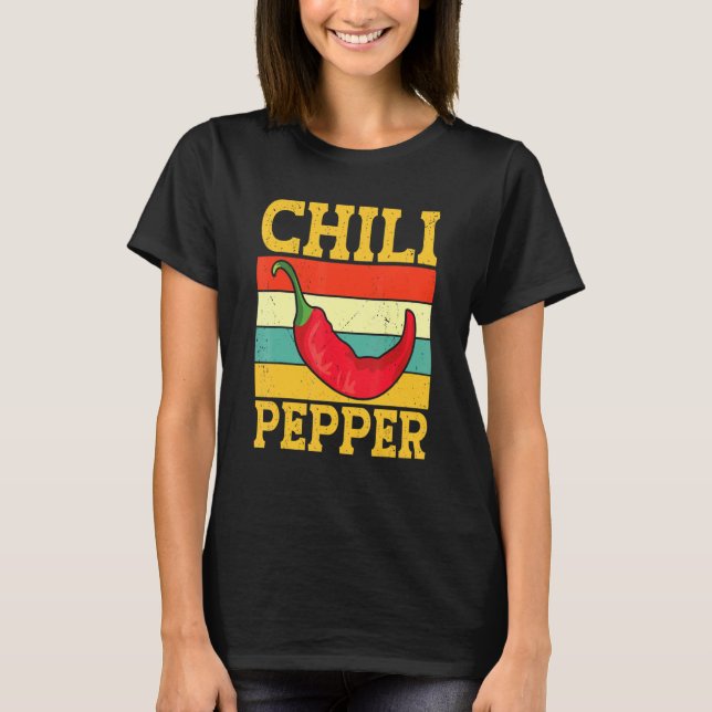 Camiseta Retro Chili Peppers Red Hot Spicy Pepper Eat Mexic (Anverso)
