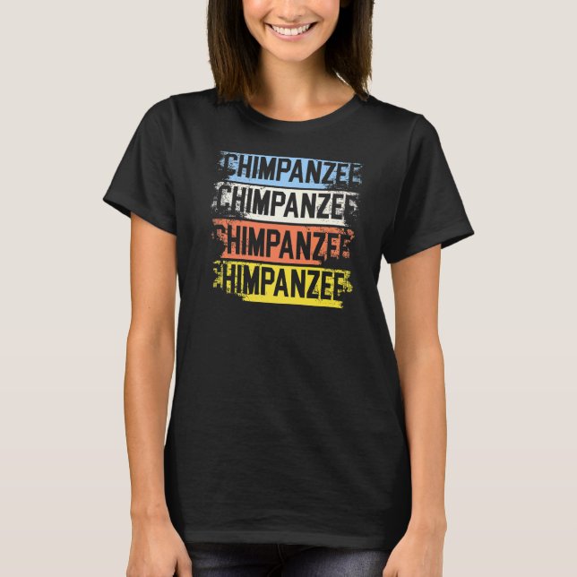 Camiseta Retro Chimpanzee Chimp Monkey Ape Chimpanzee (Anverso)