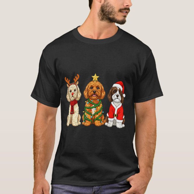 Camiseta Retro Christmas Ao Santa Reindeer Dog Lover  (Anverso)