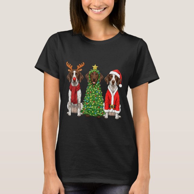 Camiseta Retro Christmas German Shorthaired Inter Santa Rei (Anverso)