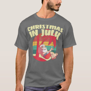 Camiseta Retro Christmas In July, Santa Hawaiian Vacation S