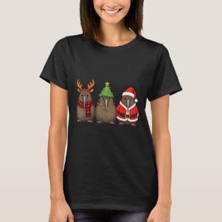 Camiseta Retro Christmas Kiwi Bird Santa Reindeer