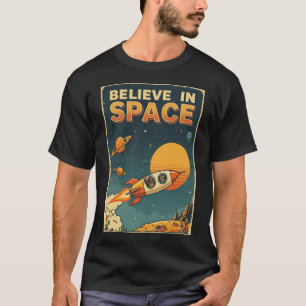 Camiseta Retro Ciencia Ficción Bigfoot Mapache Cree En El E
