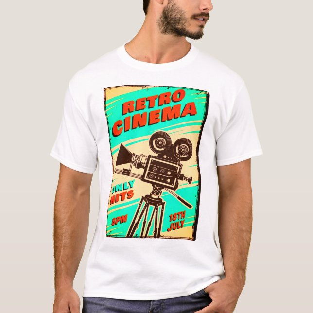 Camiseta Retro CINEMA Poster (Anverso)