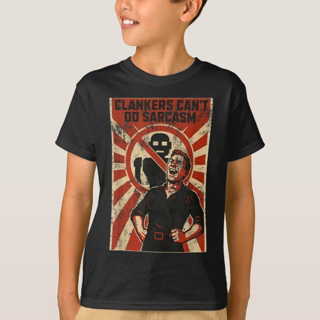 Camiseta Retro Clanker Can't Do Sarcasm Funny Robot Ster  (Anverso)