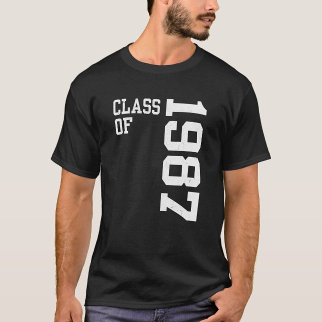 Camiseta Retro Class of 1987 Senior High School Reunion Vin (Anverso)