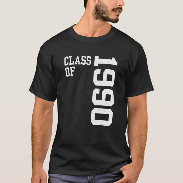 Camiseta Retro Class of 1990 Senior High School Reunion Vin (Anverso)