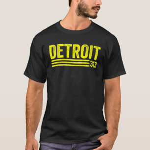 Camiseta Retro Classic Detroit Motor City 313 Estilo de épo