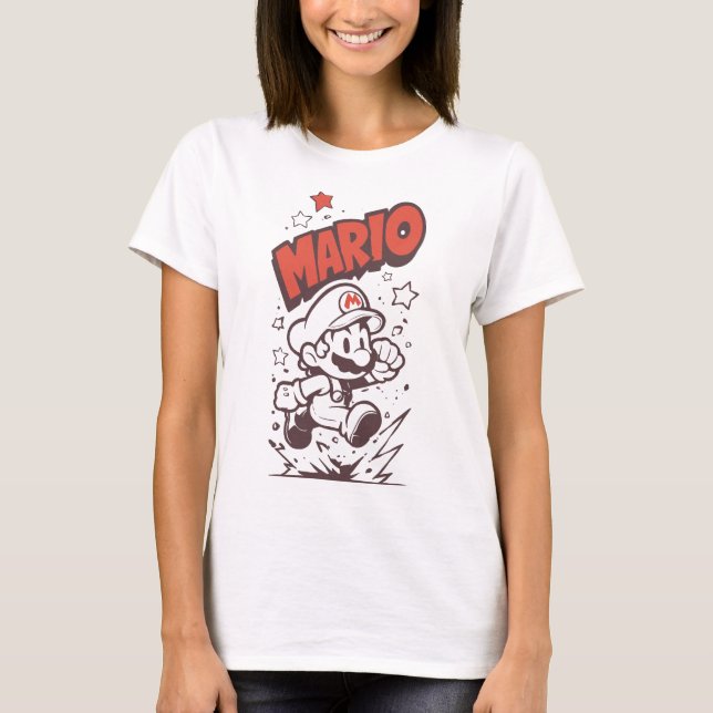 Camiseta Retro Classic Gamer Fontanero Píxel (Anverso)
