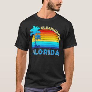 Camiseta Retro Clearwater Florida Tropical Beach Sunset