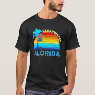 Camiseta Retro Clearwater Florida Tropical Beach Sunset