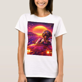 Camiseta Retro Cockapoo Conduciendo Coche 80s