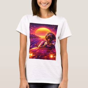 Camiseta Retro Cockapoo Conduciendo Coche 80s