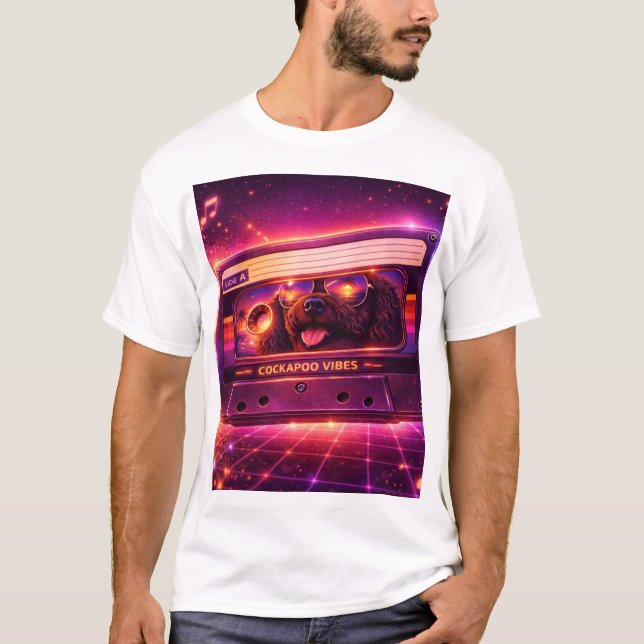 Camiseta Retro Cockapoo Vibes 80s Casete (Anverso)