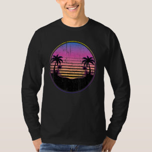 Camiseta Retro Coconut Palm Trees Playa Sunset Tropical Sum