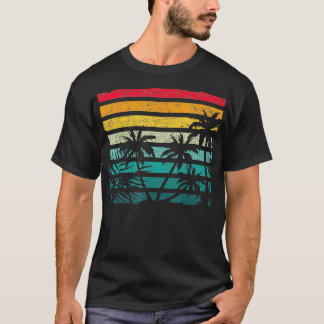 Camiseta Retro Cocoteros Palm Trees Playa Suma Tropical Exó