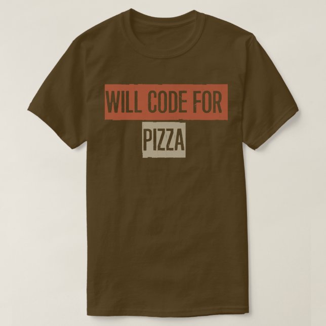 Camiseta Retro, Codificará Para Pizza Funny 27904993 (Diseño del anverso)