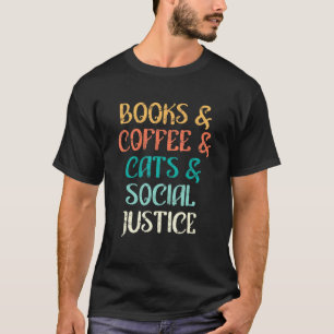 Camiseta Retro Coffee Cats Cat Owners Books