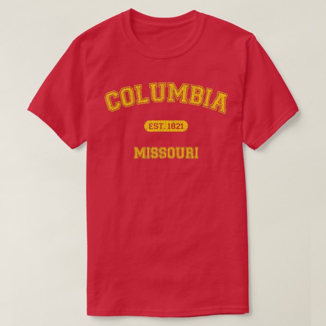 Camiseta Retro CollegeStyle Columbia Missouri 1821 1 (Diseño del anverso)