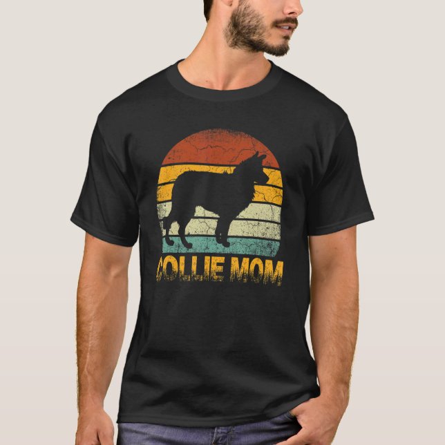 Camiseta Retro Collie Mom Doxie Dug Dueño De Perro Madre Ma (Anverso)