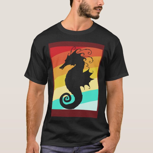 Camiseta Retro Colorful Seahorse (Anverso)