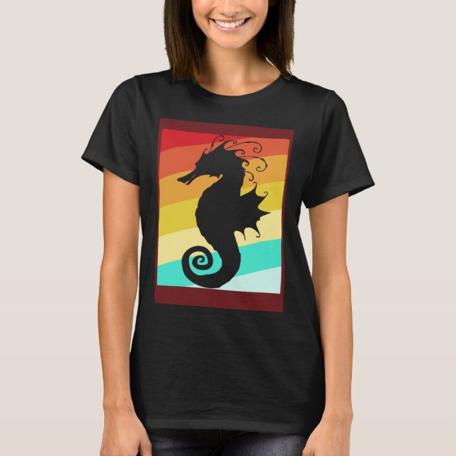 Camiseta Retro Colorful Seahorse (Anverso)