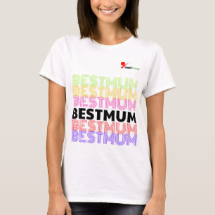 Camiseta Retro Colorida Mejor Mamá de Doble Cara