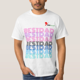 Camiseta Retro Colorida Mejor Papá Doble Cara