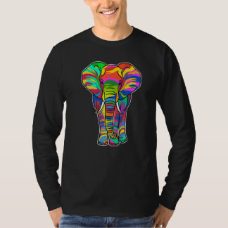 Camiseta Retro colorido de elefante Splash