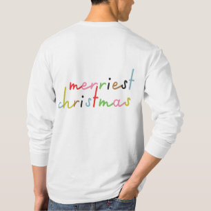 Camiseta retro colorido moderno Feliz Navidad Fiesta